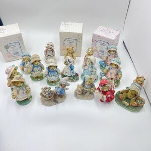 Cherished Teddies Figurines Lot Of 17 Cute Teddy Bear Figures VGUC See Pics
